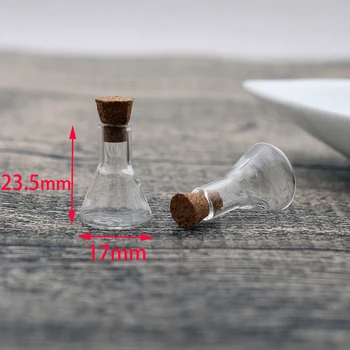 1pieces mini norintys stiklo butelis su kamštienos buteliukai pakabukas rankų darbo papuošalai išvados pakabukai Reagento buteliuką