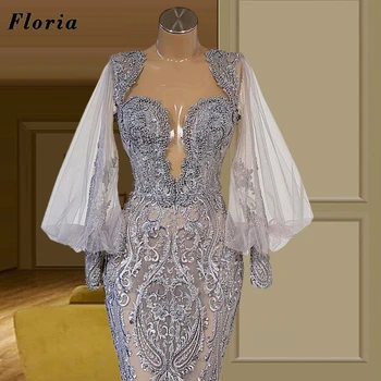 Floria Reljefiniai Rankovėmis Duobute Prom Dresses Naujausias Dubajus Dizaino Undinė Šalis Suknelė Vestidos Rūbeliai 2022 Užsakymą Vakare Chalatai