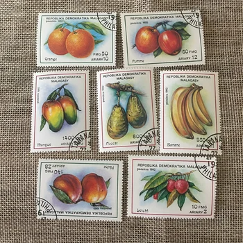 7Pcs/Set Madagaskaras Pašto Ženklų 1992 panaudoti Vaisiai, Po Pažymėtos Pašto Ženklų Kolekcionavimas