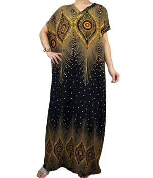 Plius Dydis-trumpomis Rankovėmis Ccotton Elegantiška Vintage Suknelės Moterims Atsitiktinis Maxi Dubajus Ilgas, Purus Suknelė Elegantiškas Drabužius