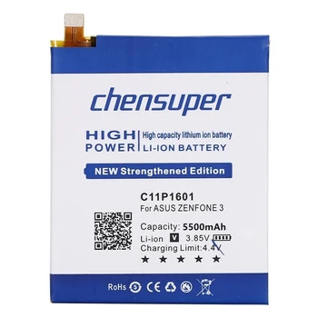 Chensuper naujas C11P1601 5500mAh Baterija ASUS ZENFONE 3 ZENFONE3 ZE520KL Baterijas ZenFone gyventi Z017DA ZB501KL A007