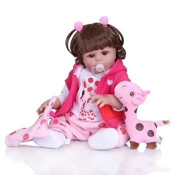 49CM bebés atgimusios de silicona bamblys mergina lėlės rožinė suknelė viso kūno minkštas silikoninis realistinis kūdikių Vonios žaislas vandeniui žaislai