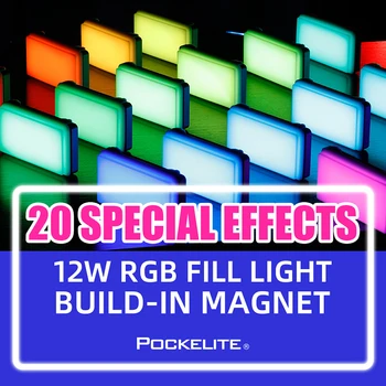 Falcon Akis F7 II Mini Pocket 12W RGB LED Šviesos, Kamera, Nešiojamasis Vaizdo/Studija/ 