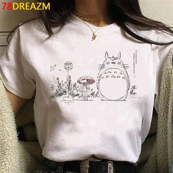 Totoro Studio Ghibli drabužiai moterims ulzzang white t shirt grafikos tees moterų 2021 plius dydis marškinėliai harajuku harajuku kawaii