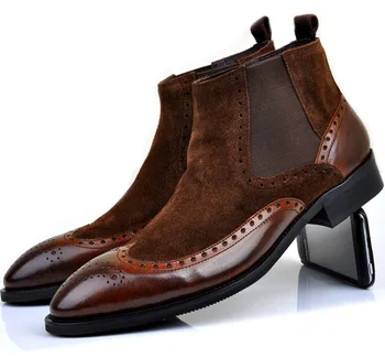 Batai, suknelė bateliai vyrai paslysti ant nurodė pirštai natūralios odos romos batai kratinys suede elastinės juostos aukšto viršų laisvalaikio bateliai