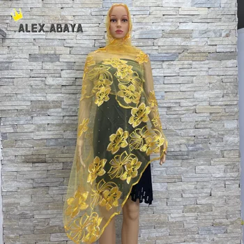 Naujas Stilius Afrikos Musulmonų Moterų Skara Geros Kokybės Paprasto Embroidey Minkštas Net Šalikas Už Skarelė AL043