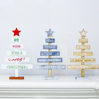 Naujų Kūrybinių Medinių Kalėdų Medžio Apdaila, Namų Darbalaukio Papuošalai 2019 Kalėdos Naujieji Metai Šalis Kalėdų Dekoracijos