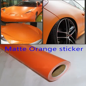 Matinė oranžinė vinilo įvyniojimas plėvelė, Lipni, Automobilių Stilius Membrana Lipdukas Lipdukas lipdukas Padengti Priedų