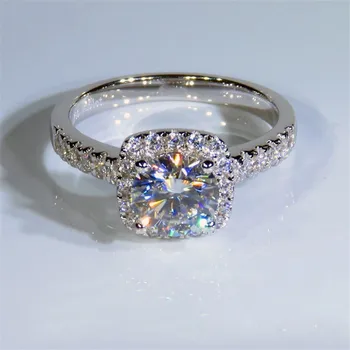Prabanga 1ct Lab Deimanto Žiedas 925 sterlingas sidabro Dalyvavimas Vestuvių juostoje Žiedai, Moterų Nuotakos Žavesio Šaliai, Papuošalai