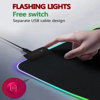 XGZ Animacija Didelis Pelės Mygtukai LED Šviesos Spalva RGB Kilimėlis Backlight, USB Kilimų Žaidėjus Klaviatūra, kiliminė danga, Stalas Kilimėlis