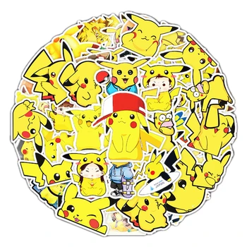 50Pcs Animacinių filmų Pokemon Pikachu Lipdukai Vandeniui Bagažo Riedlentė Gitara Nešiojamas Kawaii Anime Grafiti Lipdukas Juokingi Vaikams, Žaislai