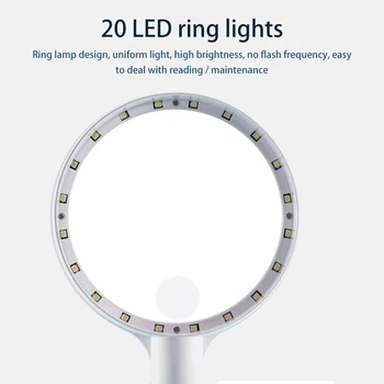 Profesinės Didinamojo Stiklo Apšviestas didinamasis stiklas su LED Šviesos šaltinis Loupe Magnifiers Skaitymo Akiniai Didinimo