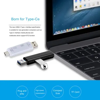 5 in 1 USB 3.0 Tipas C / USB / Micro-USB SD TF Atminties Kortelių Skaitytuvas OTG Adapterio 