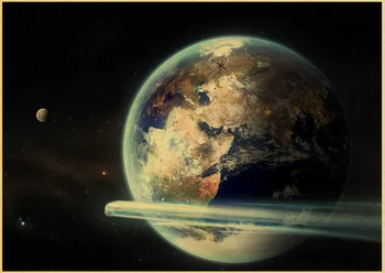 Naujas Vinate Devynių Planetų Saulės Sistemoje Plakatas Kavos Baras Kambario Dekoro Kambarį Retro Kraft Popieriaus Siena Lipdukas Meno Tapybos