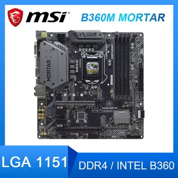 MSI B360M SKIEDINIO Plokštė LGA 1151 DDR4 Atmintis 64GB Intel B360 PCI-E 3.0 USB3.1 Core i5-8500T i3-8100 cpu Micro ATX