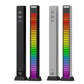 RGB Muzikos Garso Kontrolė LED Šviesos Juostelės D09 USB 5V/Įkrovimo RGB 40 LED Balso Aktyvuota Ritmą Juostelės Šviesos Juostelė Automobilių Šalis
