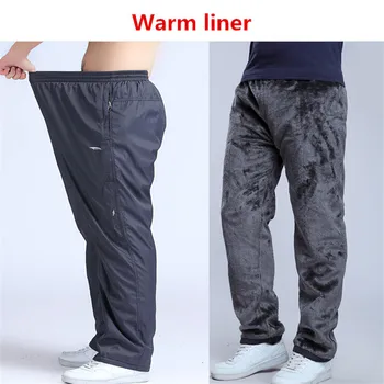 Plus Size 6XL Žiemos Vyrų Sweatpants Vandeniui Atsitiktinis Storas Vilnos Šiltos Sportinės Kelnės Vyrų Elastinga Juosmens Darbo Pants Vyras