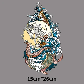 Gyvūnų Seahorse žuvų Šilumos Perdavimo Spausdinimo Karšto Štampavimo Geležies vyriški marškinėliai Dekoratyvinis , vientisos Spalvos Megztinis Custom Modelius
