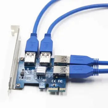 PCIE PCI-E PCI Express Stove Kortelės 1x Iki 16x 1 Iki 4 USB 3.0 Lizdą, Daugiklis Hub Adapteris Keitiklis BTC Miner Kasyba