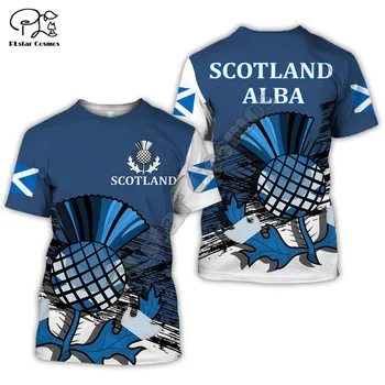 PLstar Kosmosas Škotijos Vėliava, Herbas 3D Atspausdintas 2021 Naujas Mados T-shirt Harajuku Streetwear Vyrų/Moterų trumpomis Rankovėmis S36