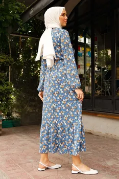 Pynimas Išsamios Gėlių Modelio Suknelė Turkijos Musulmonų Mados Hijab Islamas Drabužių Dubajus Istanbulstyles Stambulo 2021