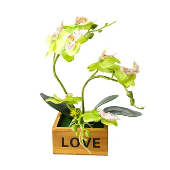 NAUJAS 1PC Dirbtiniai Augalai Bonsai Gėlių, Drugelių Orchidėja Puodą Bonsai Netikrą Vazoninių Gėlių Sodas 