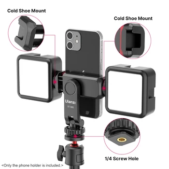 Ulanzi Telefono Laikiklis Apkaba Trikojo Telefono Kalno su Dual Šalto Batų Stovai Išmanųjį telefoną Vlog Selfie Live Streaming Video