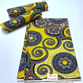 Afrikos Vaškas Spausdinama Medžiaga Ankara Vaškas Audinys Medvilnė, 6 Metrų Afrikos Nekilnojamojo Vaškas Pagne Siuvimo Suknelės Audinys, Aukštos Kokybės
