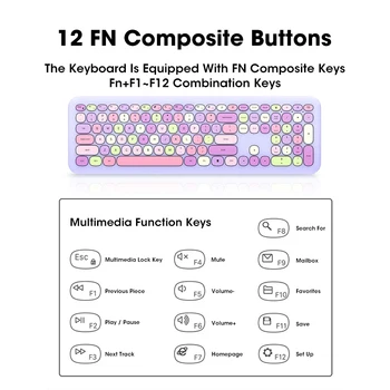 2.4 G Belaidę Klaviatūrą, Pelę, Mini Nustatyti 110 USB raktai Office Žaidimų Klaviatūra Ir Pelė Combo 