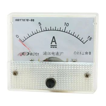 DC 0-15A 15A Analoginis Ammeter Skydelis AMP Srovės Matuoklis Daviklis 85C1 Amperemeter