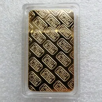 1 vnt Kredito tauriųjų metalų baras Šveicarija 1 OZ, padengtą luito ženklelis 50 mm x 28 mm monetų su Įvairių serijos numeris