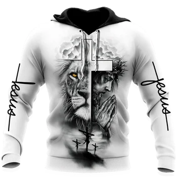 Prekės hoodie Jėzus tatuiruotės, 3D spausdinimas vyrų palaidinukė Harajuku streetwear užtrauktukas megztinis švarkas atsitiktinis sportinės aprangos modelis-05