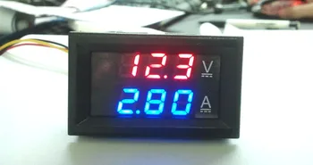 1pcs DC0-100V 10A LED DC dvigubas ekranas skaitmeninis įtampos srovės matuoklis raudona/raudona+mėlyna Skaitmeninis displėjus, DC4-30 V / 6 bitų skaitmeninis ekranas