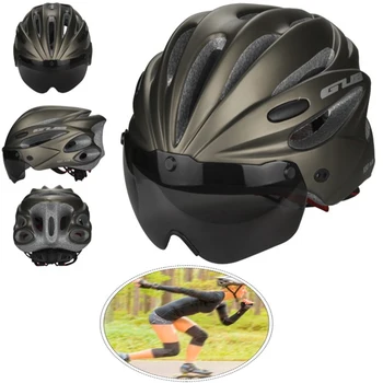 GUB K80 PLIUS šalmas tiek kalnų dviračiu ir kelių dviratį naudoti MTB šalmas su snapeliu ir akinius L dydis 58-62CM