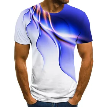 Vyrai 3D Atspausdintas T-Shirt Asmenybės Žaibo Marškinėliai trumpomis Rankovėmis Atsitiktinis Marškinėliai 2021 Naujas Vasaros Mados T-Shirt
