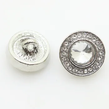 Naujas 10vnt 15mm sidabro juoda lydinys, stiklas, kalnų krištolas mygtukus Vestuvių drabužio Siuvimo reikmenys apdaila metalo mygtuką