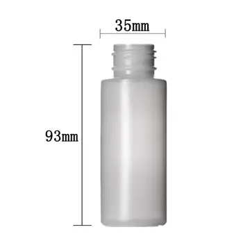 2oz/60ml natūralios spalvos HDPE cilindrų turas minkštas Išspausti butelis su juoda/balta/skaidri Apversti snap Viršūnes X5