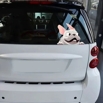 Buldogas Lipdukas Automobilio Galinio Stiklų Lipdukas Dekoras Mielas Animacinių Filmų Šuo Lipdukai Kūrybos Gyvūnų Lipdukas Auto Stiliaus Apdaila