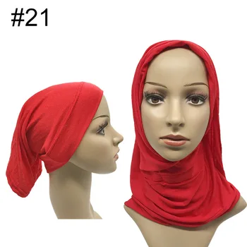 Musulmonų vidinis kepurės ir ruožas jersey šalikas hijab islamo soild medvilnės skarelė arabų apvyniokite galvą šalikai, kepurės hijab turbaną femme