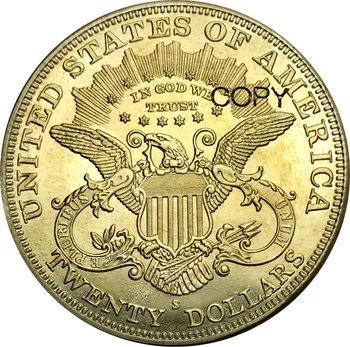 Jungtinių Amerikos valstijų 1881 1881 s 20 Dolerių Laisvė Vadovas - Dvigubas Erelis su šūkiu 