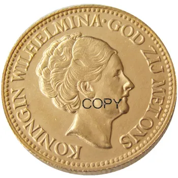 Nyderlandai 1925 Wilhelmina I, 10 Gulden Auksą, Sidabrą, Kopijuoti Dekoratyvinis Monetos