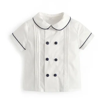 Kliento individualų lėlės drabužiai balti trumpi rankovėmis marškinėliai mėlynos spalvos kelnės