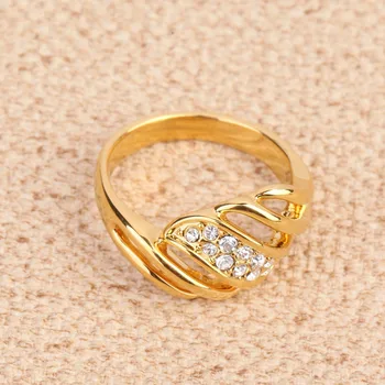 Aukso Vestuvinis Žiedas Vestuvinis Žiedas Aukštos Kokybės Krištolo Žiedas Su 24K Aukso Spalvos
