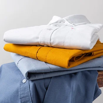 Medvilnės Oksfordo Marškinėliai Mens Kišenėje Smart Casual ilgomis rankovėmis Mėlyna Suknelė Marškinėliai Vyrams Mygtuką Slim Fit Camisa Socialinių Vyrų Marškinėliai