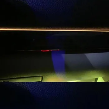 Akrilo Optinio Pluošto Apšvietimas RGB Aplinkos Šviesos Garso Kontrolė Su 12V Cigarečių Degiklio Auto Interjero Dekoratyvinis Atmosfera Lempos