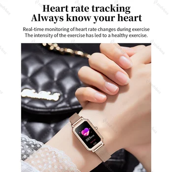 Naujas Smart Watch Moterų Širdies ritmo Monitorius Kraujo Spaudimo Deguonies Nuotolinio Fotoaparato Apyrankę IP68 Vandeniui Lady Smartwatch Už 