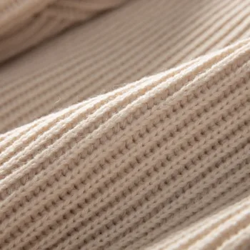 2021 m. Rudens Žiemos naujų dizainerių Moterims 30% Vilnos pagrindinis megztinis highneck megztinis Priekyje trumpos asimetrinės Megztinis