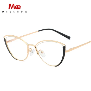 Meeshow recepto akinius moterims rėmo katės akies optinės dizaino korekcijos akiniai trumparegystė presbyopia akiniai