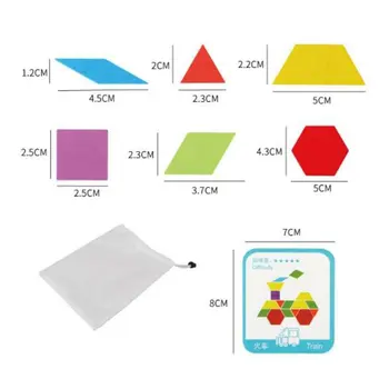 155 Vnt. Medinių Modelio Blokai Nustatyti Geometrinės Formos Puzzle Darželio Klasikinis Švietimo Montessori Tangram Žaislas