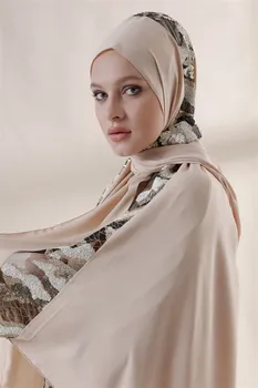 Hijab Haute Couture Islamo Drabužiai Aukštos Kokybės Mados Musulmonų Turbaną Moterų Rankų Abaja Šalikas Dubajus Turkija Nemokamas Pristatymas